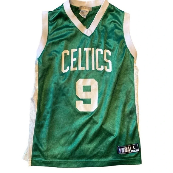 CELTICS RONDO NBA BOYS GIRL TANK BASKETBALL SHIRT TOP GREEN BOSTON SIZE L 12 14 - Picture 1 of 2